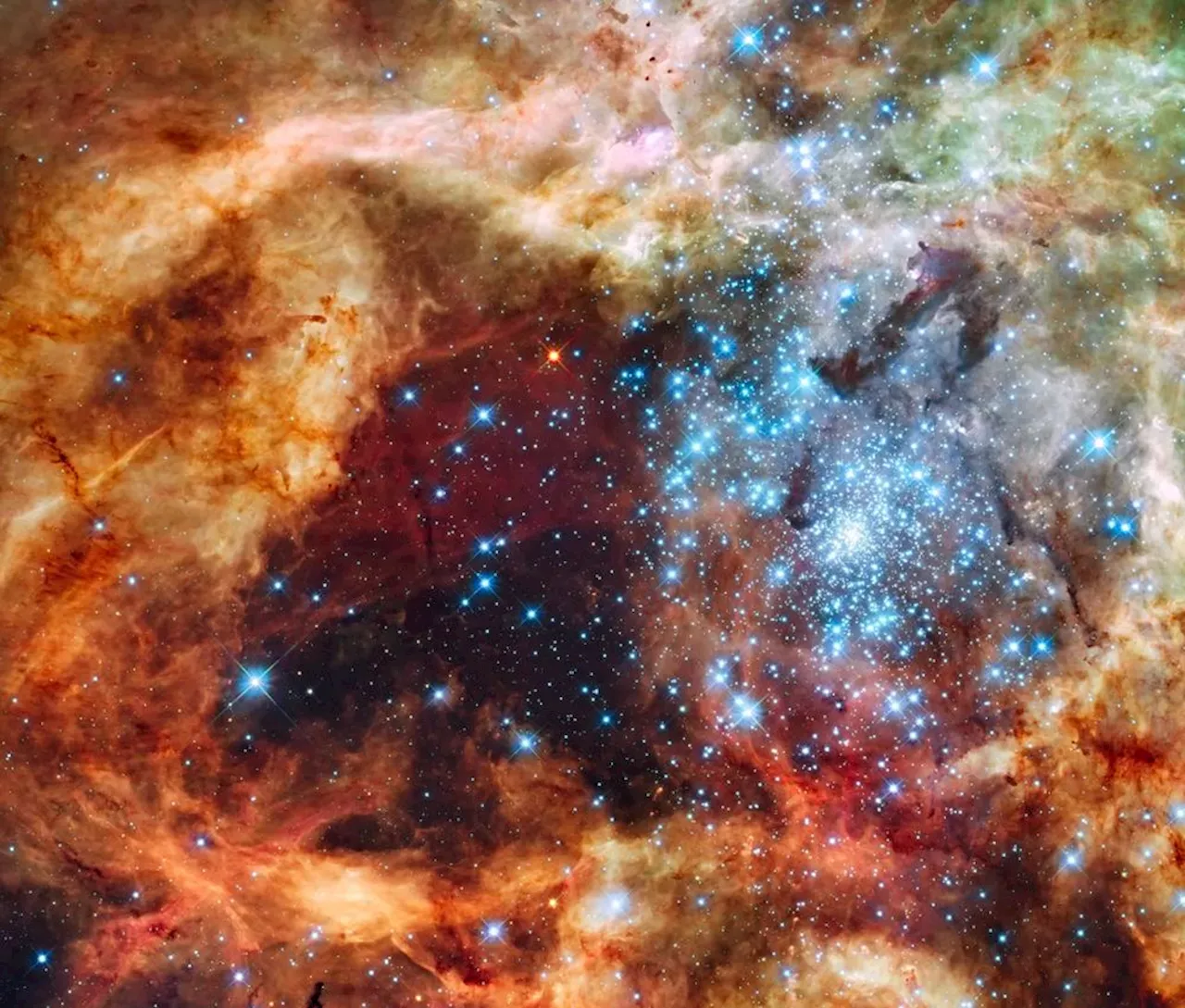 The Hubble Aims Its Powerful Ultraviolet Eye at Super-Hot Stars