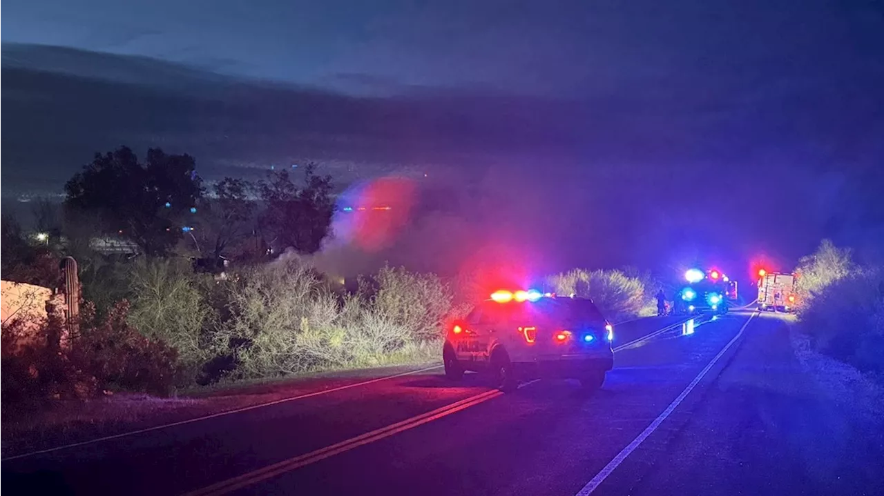 Structure fire closes road, causes evacuations in Apache Junction