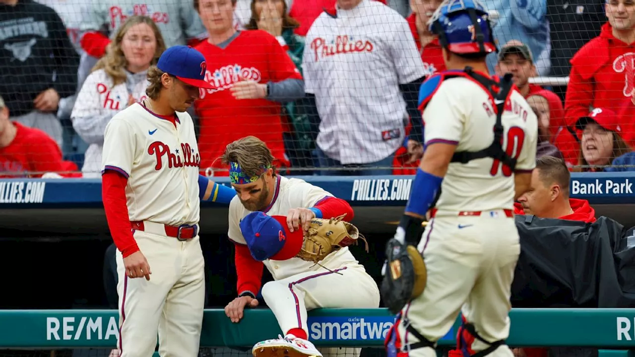 Phillies' Bryce Harper gets rest day after hard fall