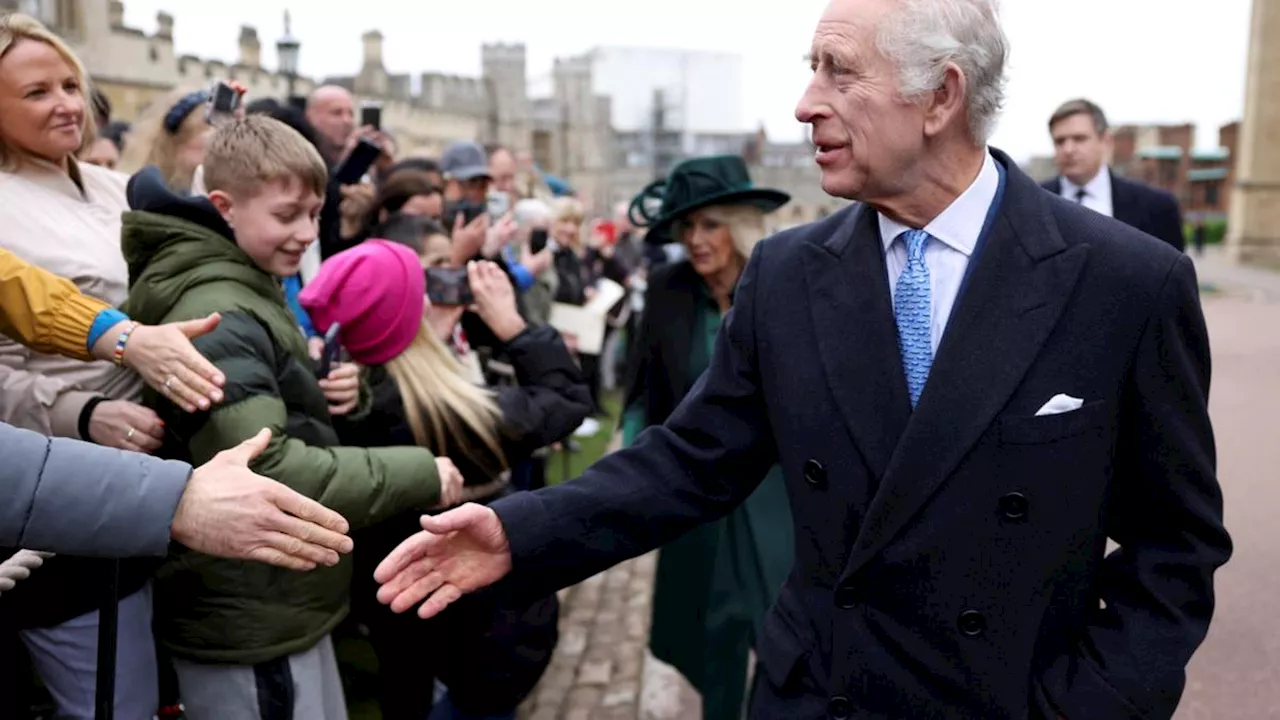 King Charles’ unexpected six-word message to royal supporter as he leaves Easter church service
