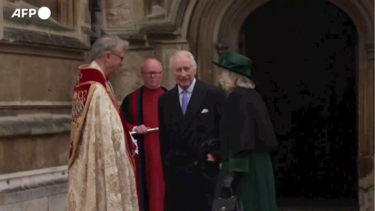 Carlo con Camilla alla tradizionale messa di Pasqua a Windsor