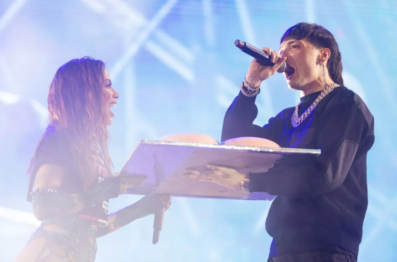 Peso Pluma Surprises Anitta With Birthday Cake & ‘Las Mañanitas’ at Tecate Pa’l Norte