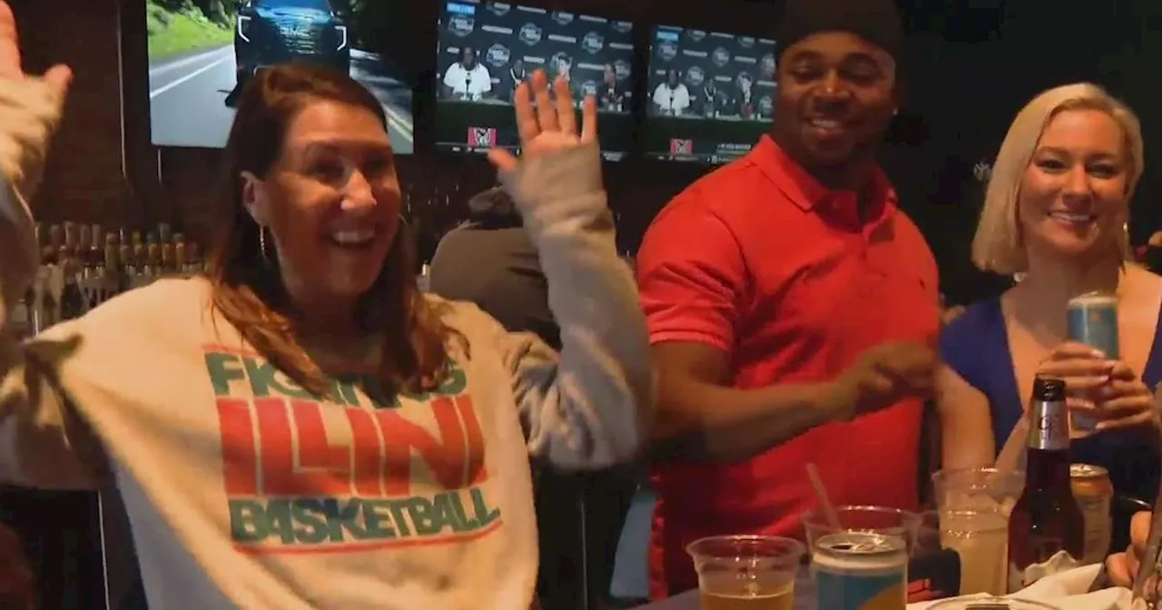 Fans gather to watch Illini take on UConn Huskies in the Elite 8