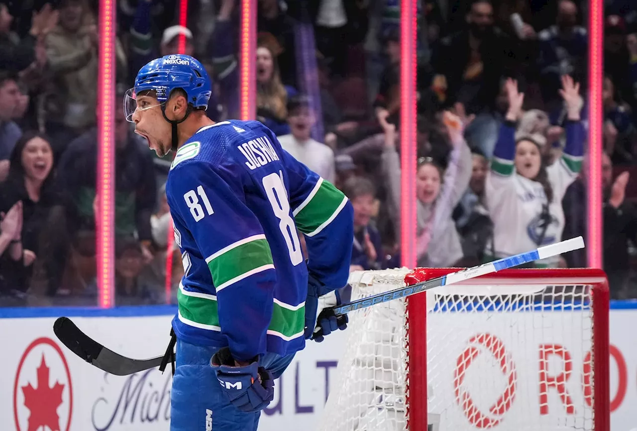 Dakota Joshua scores twice as Canucks claw out 3-2 win over slumping Ducks