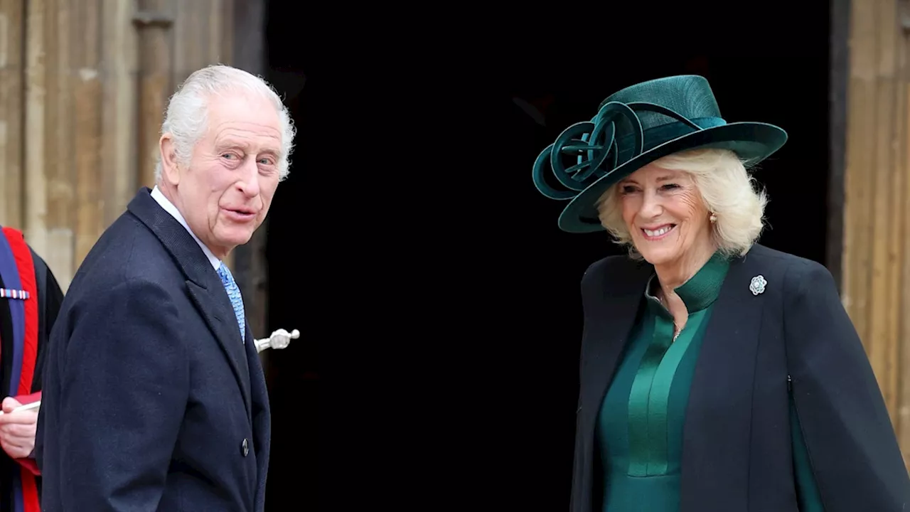 Beaming King Charles and Queen Camilla lead royals at Easter Sunday service