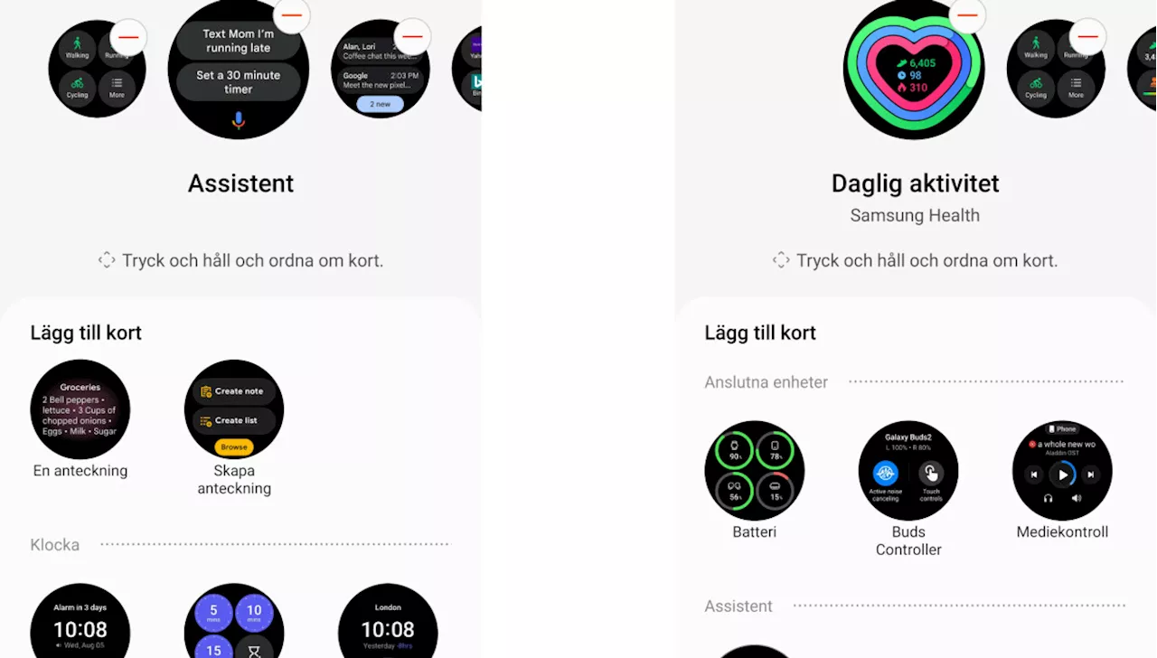 Tips: Anpassa dina kort på Samsung Galaxy Watch