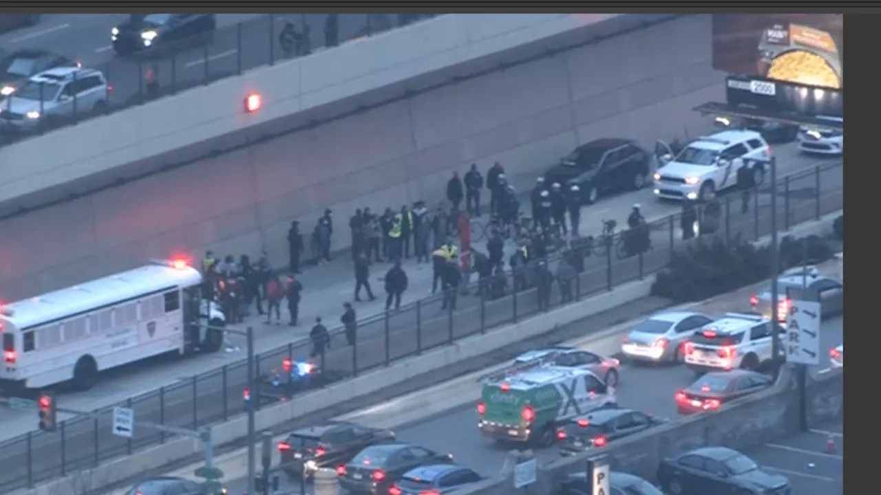 Protesters blocked I-676 on Saturday, dozens arrested