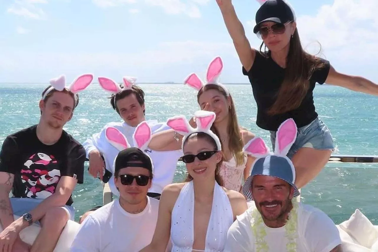 Victoria and David Beckham Celebrate Easter on a Yacht with Kids Harper, Cruz and Brooklyn and His Wife Nicola