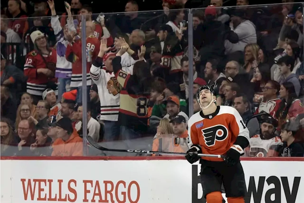 Flyers’ scoring struggles contributes to 5-1 lost to last place Chicago Blackhawks