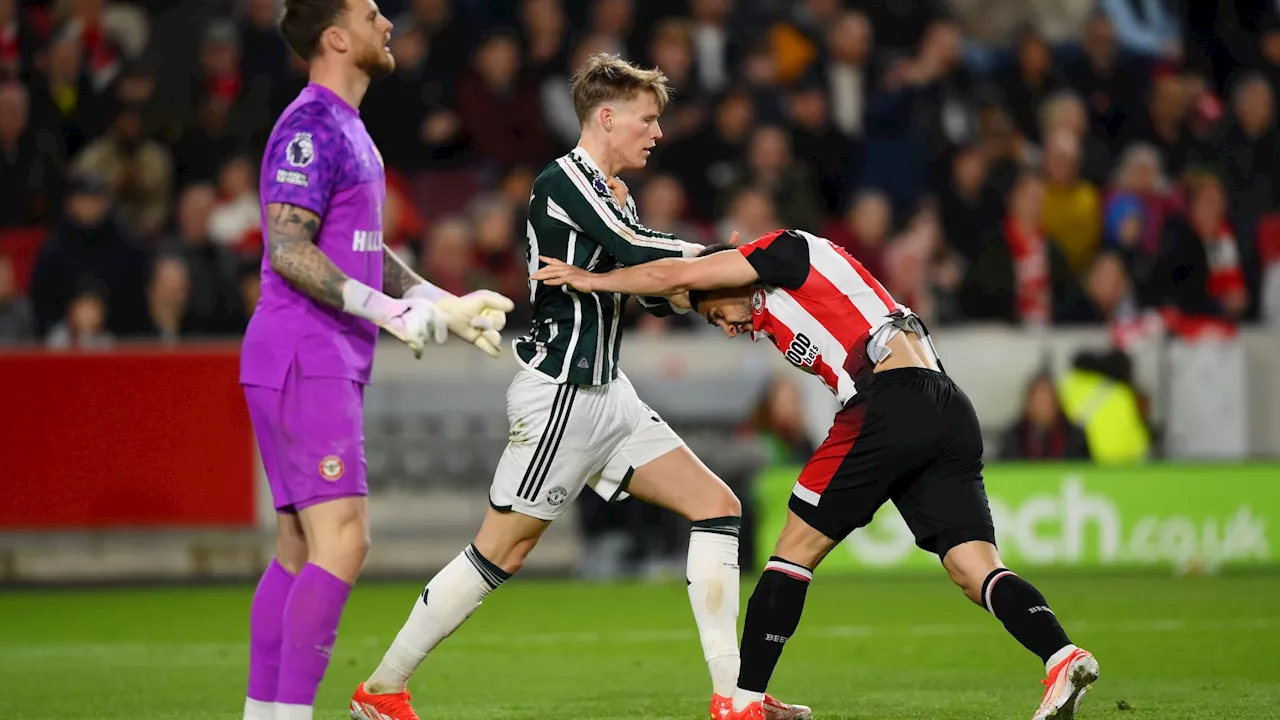 Neal Maupay returns to wind-up ways by teasing Scott McTominay after Brentford draw with Manchester United...