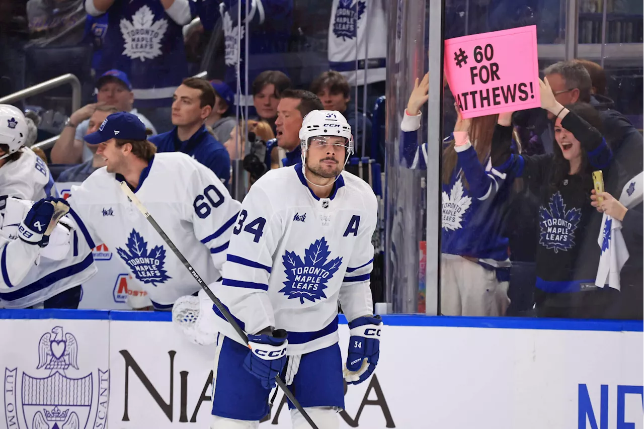 Auston Matthews becomes ninth player in NHL history with multiple 60-goal seasons