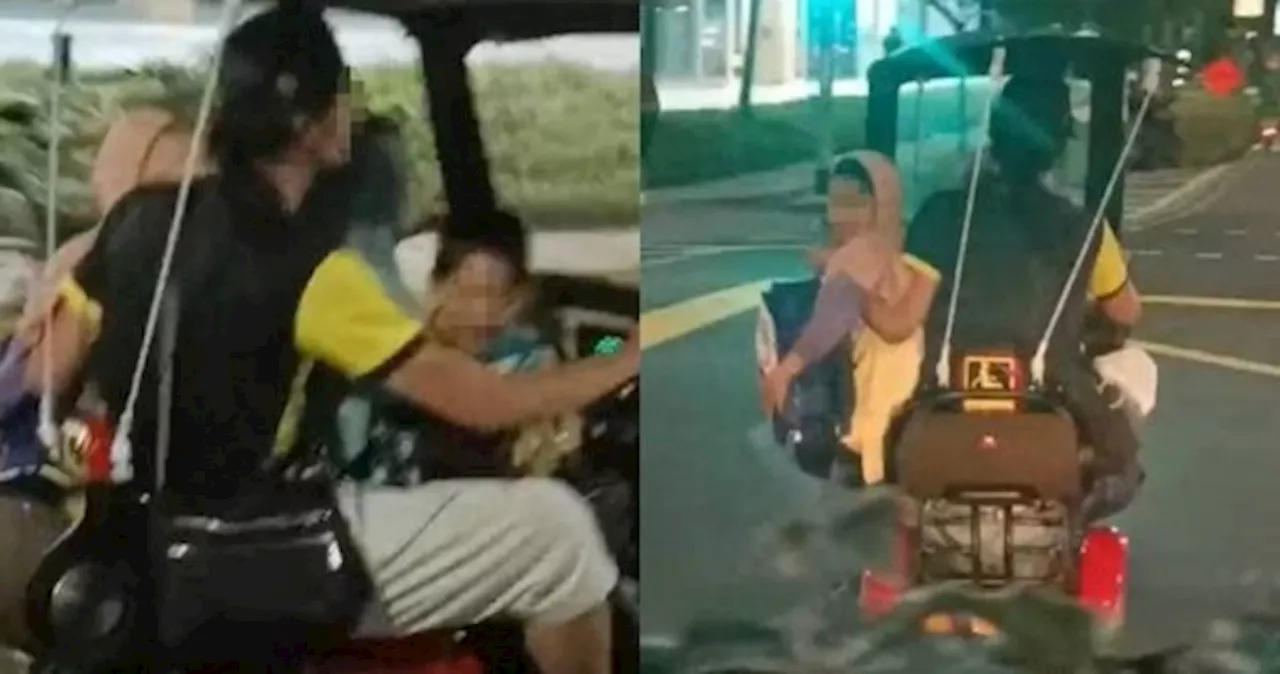 'Very dangerous': Family of 4 spotted riding PMA on road in Yishun