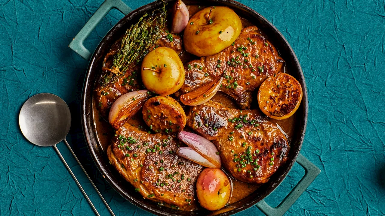 Mustardy Cider-Braised Pork Chops