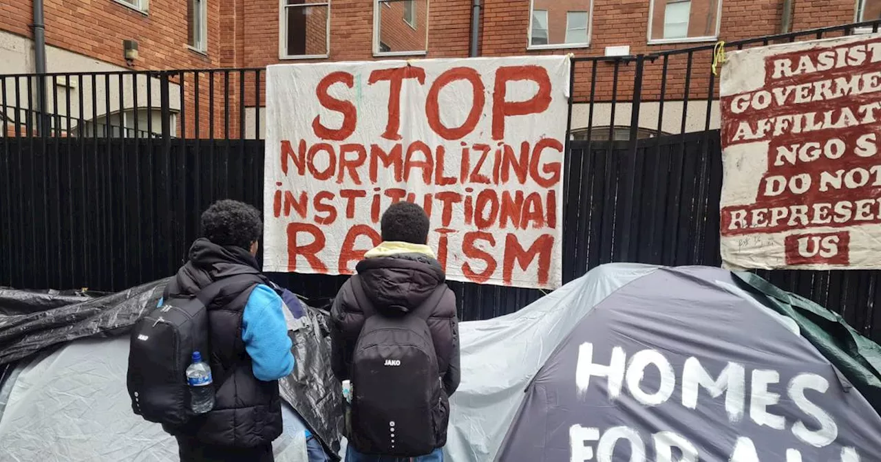 Children among asylum seekers sleeping in tents in near-freezing temperatures in Dublin city