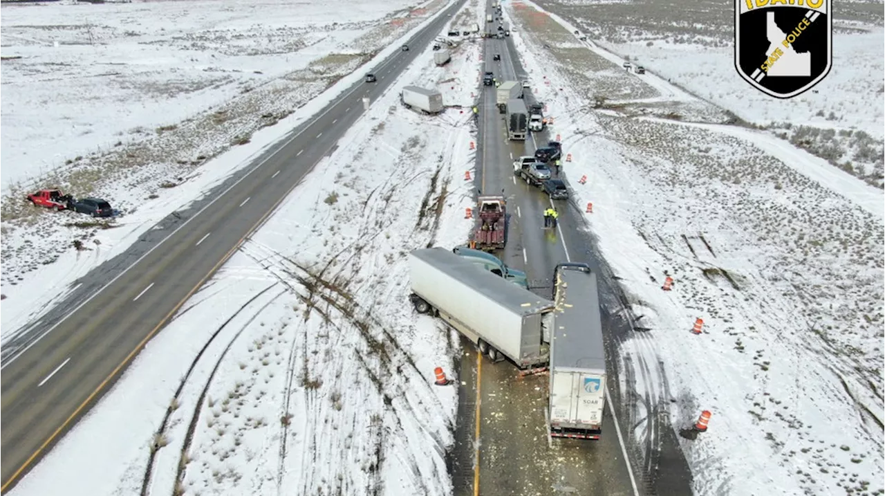 Interstate in Idaho reopens after series of 28 crashes involving 63 vehicles