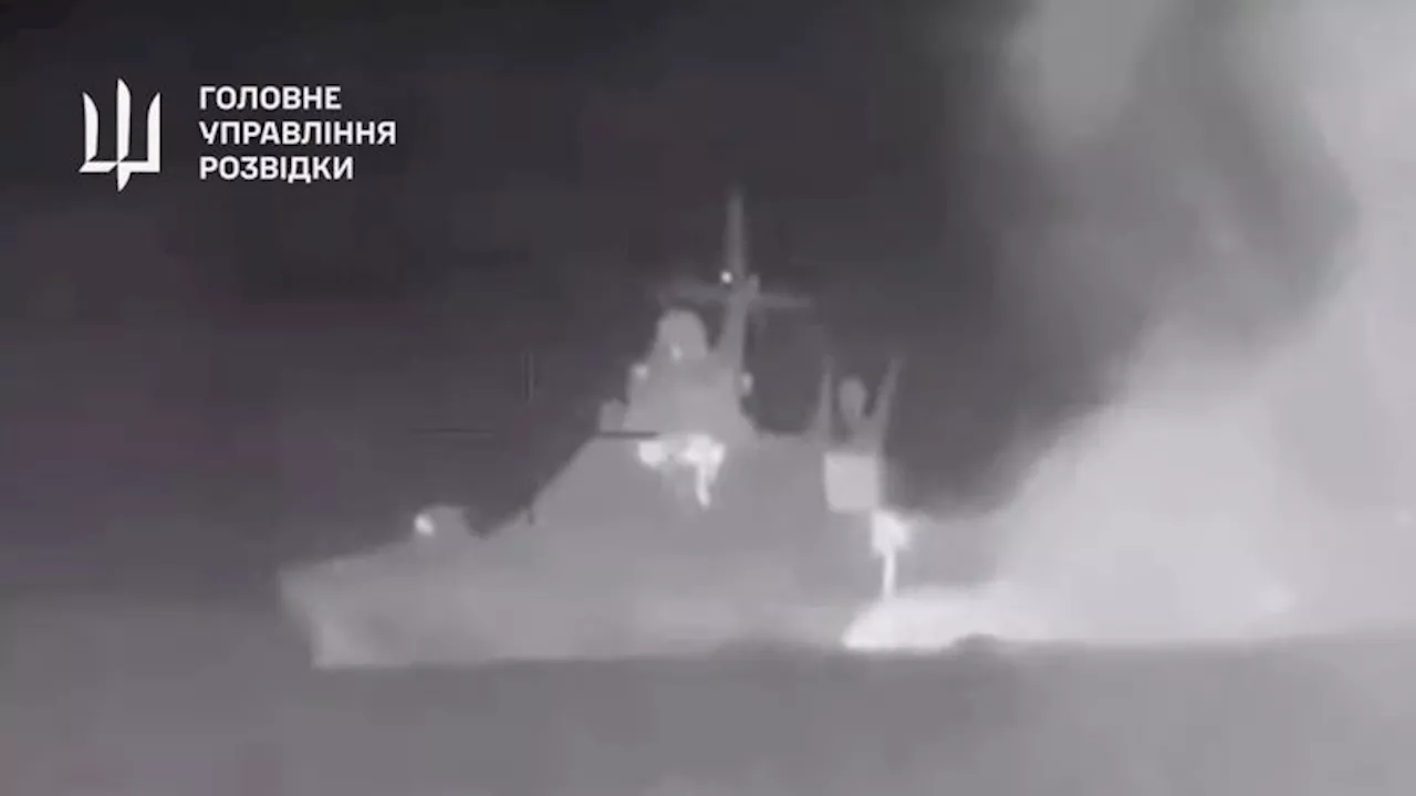 Ukraine’s drones sink another Russian warship, Kyiv says