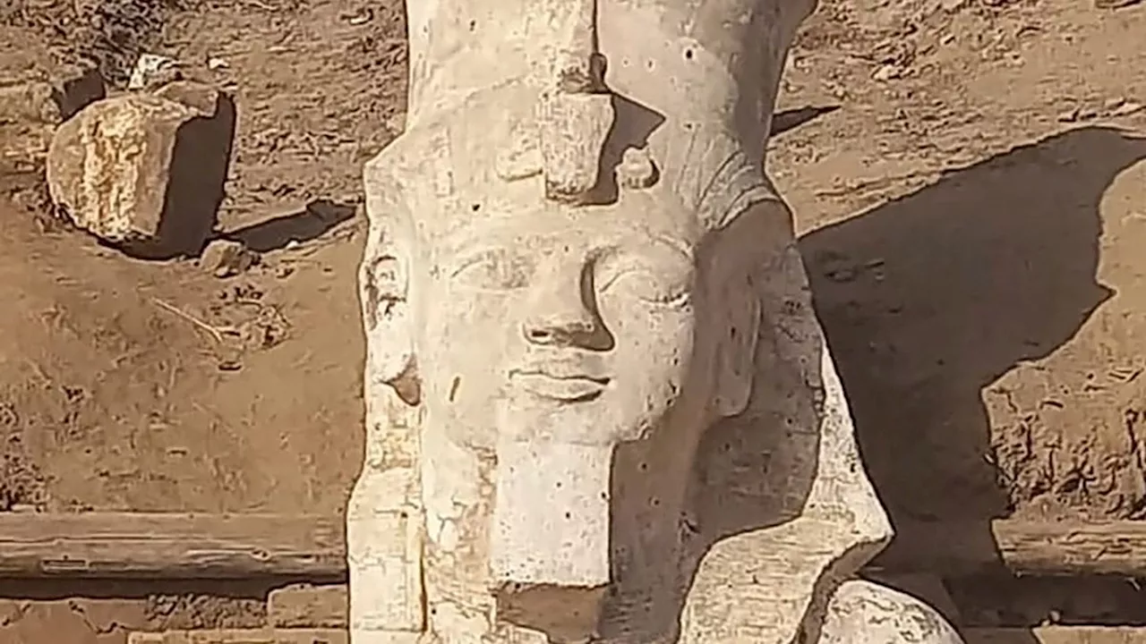 Berühmter Herrscher: Archäologen graben Teil einer meterhohen Statue von Ramses II. aus