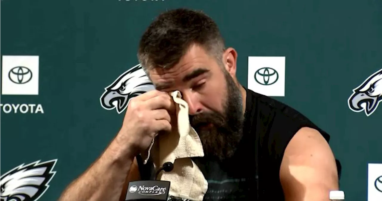 Jason Kelce tearily announces NFL retirement after 13 years with Eagles