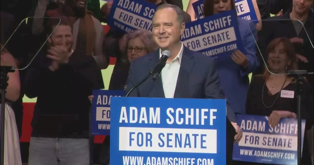 Protesters interrupt Adam Schiff's victory speech chanting 'Cease-fire now'