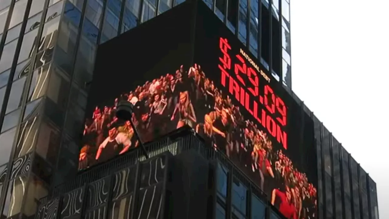 Times Square billboard warns about 'ticking time bomb' of $34 trillion national debt