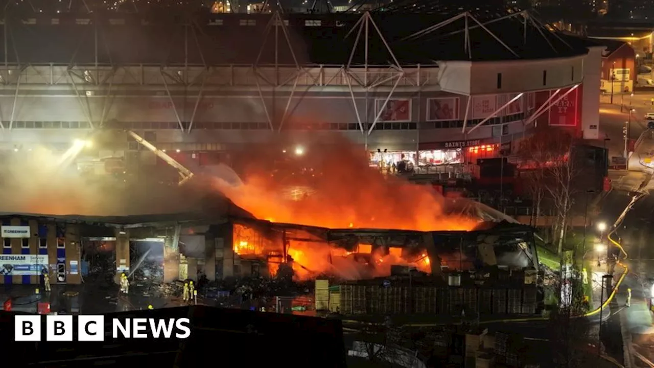 Fire near Southampton's St Mary's Stadium cancels match