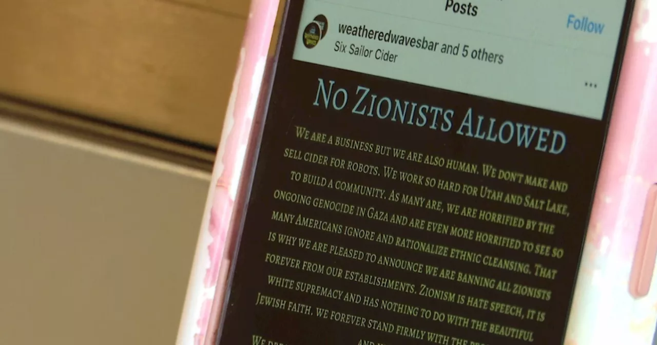 Salt Lake City bar's 'No Zionists Allowed' policy called antisemitic