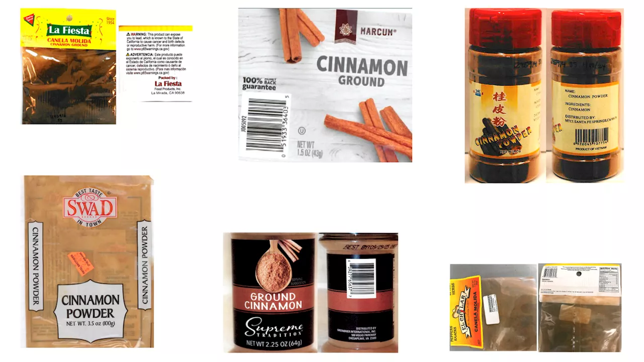 The FDA issues an alert for 6 brands of cinnamon due to possibly containing lead