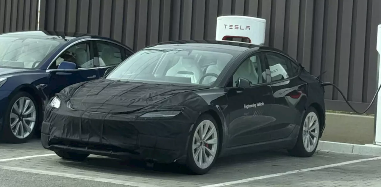 2024 Tesla Model 3 Performance facelift spied in US – sportier front seats, deeper splitter; debut 1H 2024