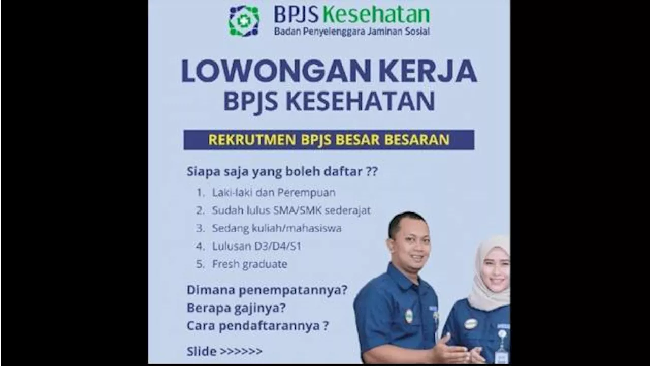 Dibuka Sampai April, Begini Syarat dan Cara Daftar Lowongan Kerja di BPJS Kesehatan