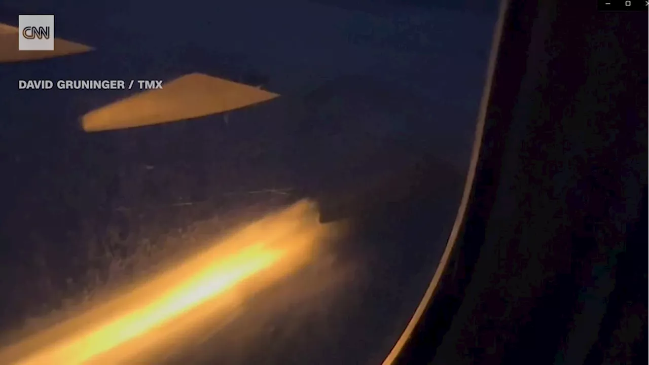 VIDEO: Flames seen erupting from engine on United Airlines flight out of Houston