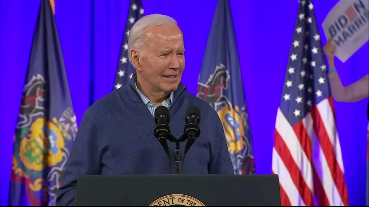 President Biden campaigns at Delaware County middle school