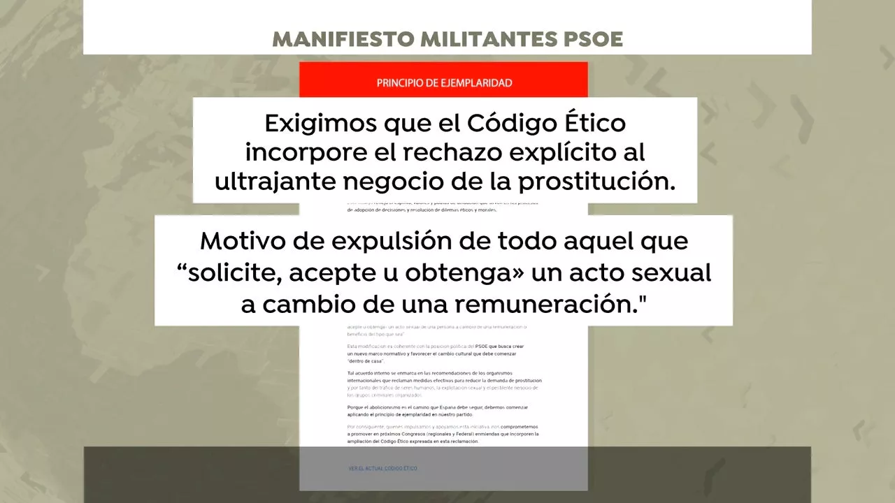 Decenas de militantes del PSOE piden expulsar del partido a clientes de prostitución