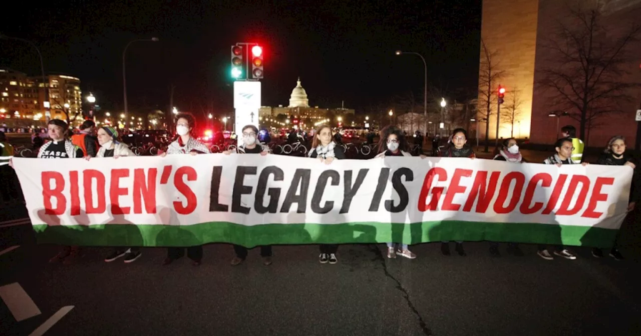 Pro-Palestinian protesters demonstrate ahead of State of the Union