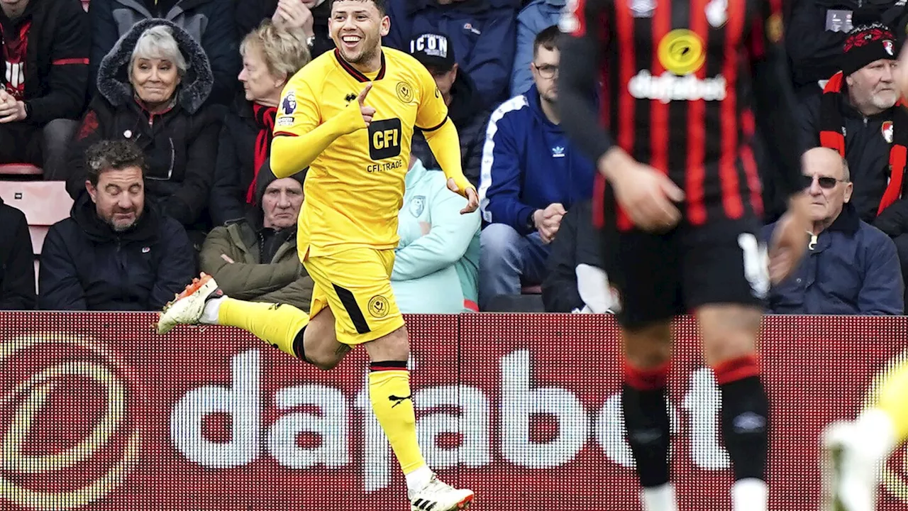 Bournemouth fights back from trailing 2-0 to draw 2-2 with struggling Sheffield United