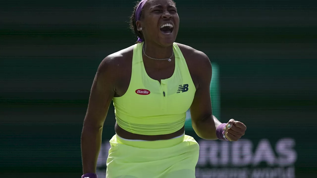 Coco Gauff rallies just in time, advances in third-set tiebreaker at Indian Wells