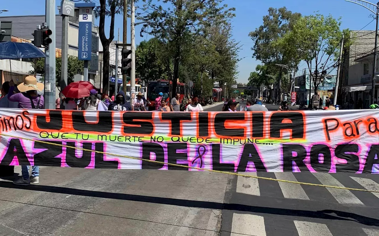 Bloquean Eje 3, en Iztapalapa, por presunto feminicidio de Azul de la Rosa