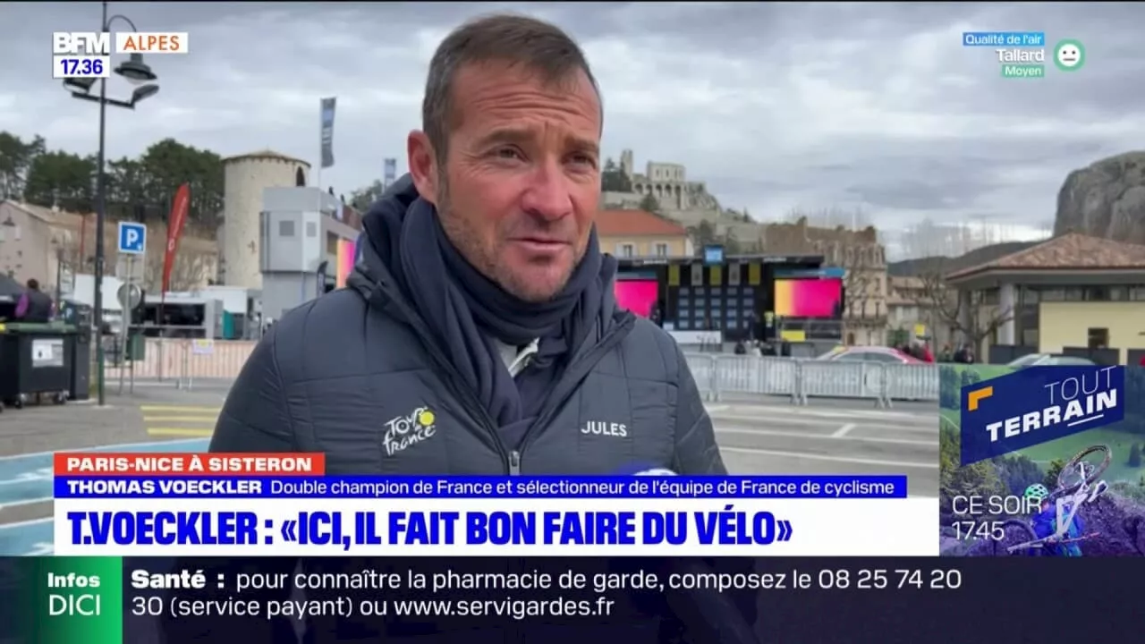 'Ici, il fait bon faire du vélo': Thomas Voeckler à Sisteron pour le Paris-Nice