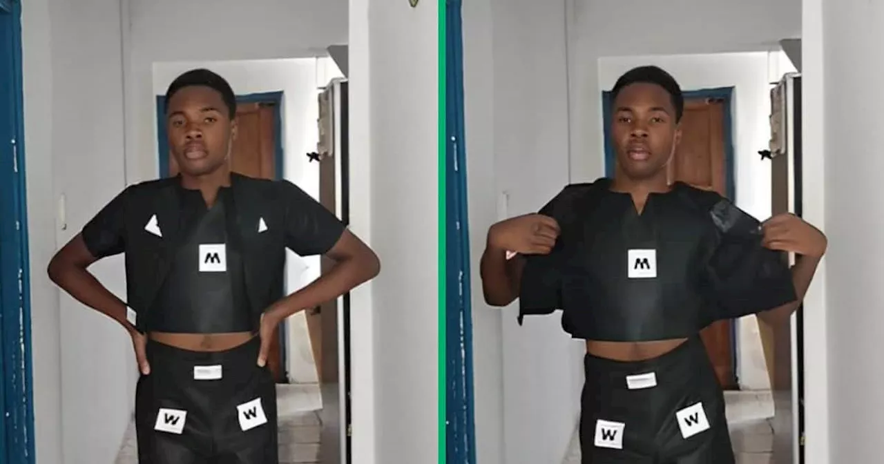 3 Piece Woolworths Bags Suit by Young Man Impresses SA, TikTok Video Shows Perfect Craftsmanship