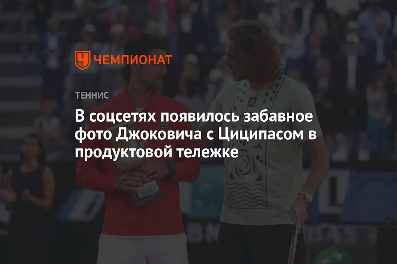 В соцсетях появилось забавное фото Джоковича с Циципасом в продуктовой тележке