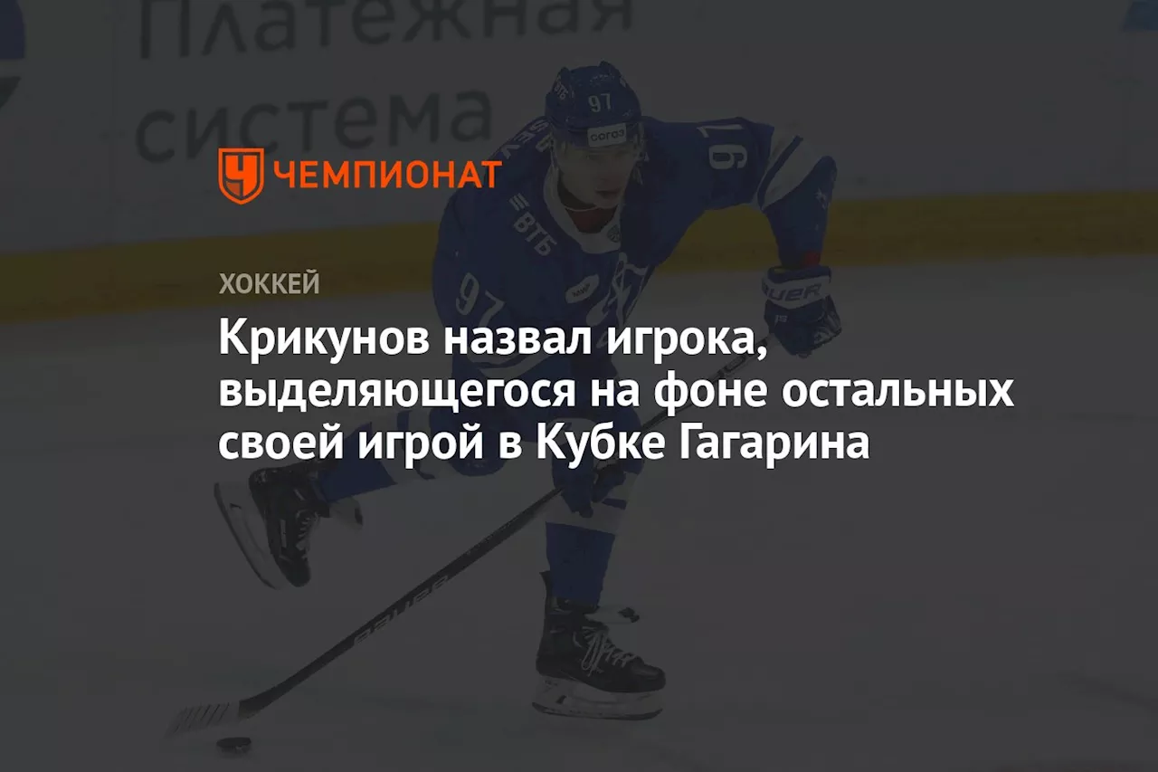 Крикунов назвал игрока, выделяющегося на фоне остальных своей игрой в Кубке Гагарина