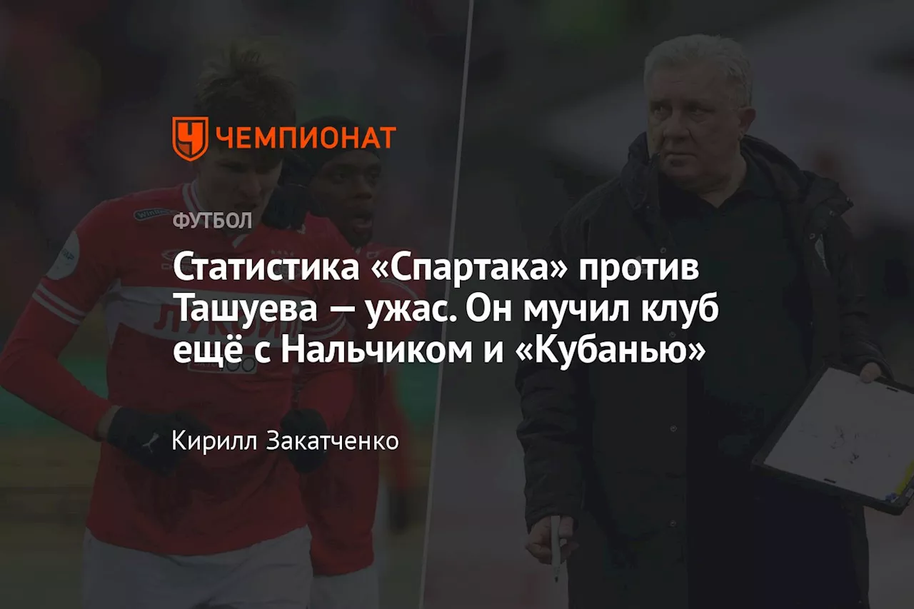 Статистика «Спартака» против Ташуева — ужас. Он мучил клуб ещё с Нальчиком и «Кубанью»