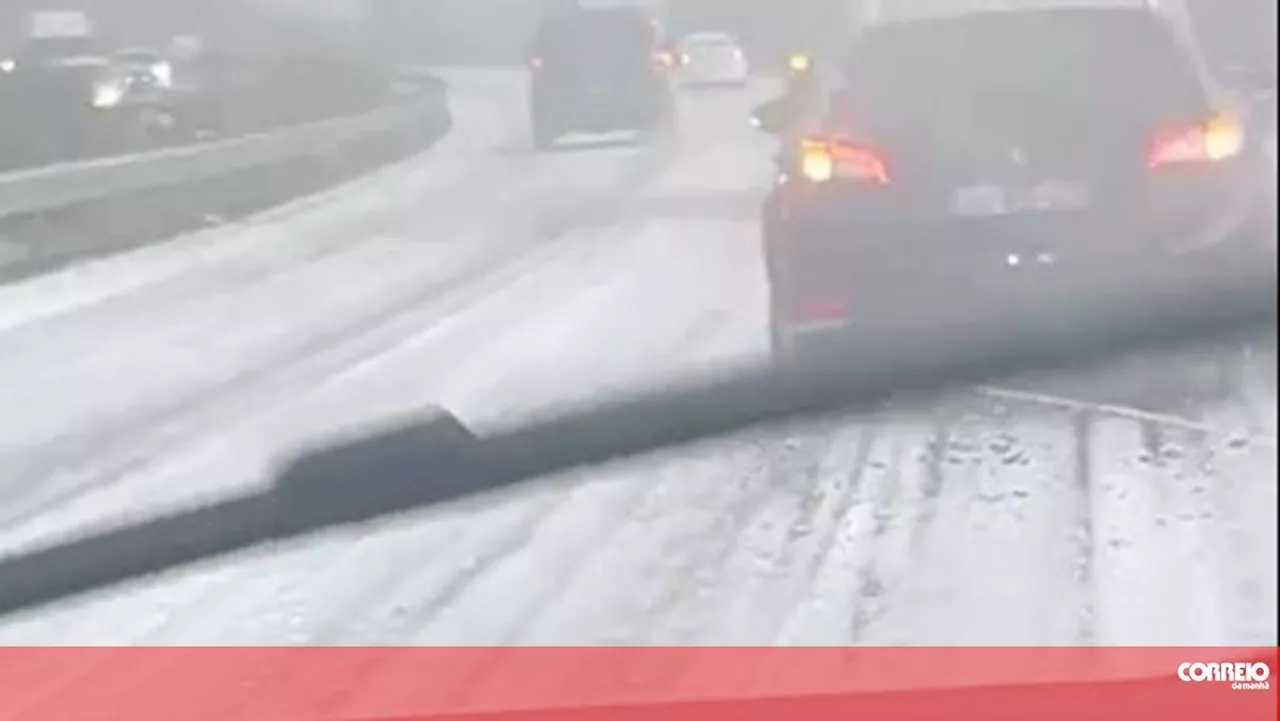 Queda de granizo provoca vários acidentes na A1 na zona de Leiria