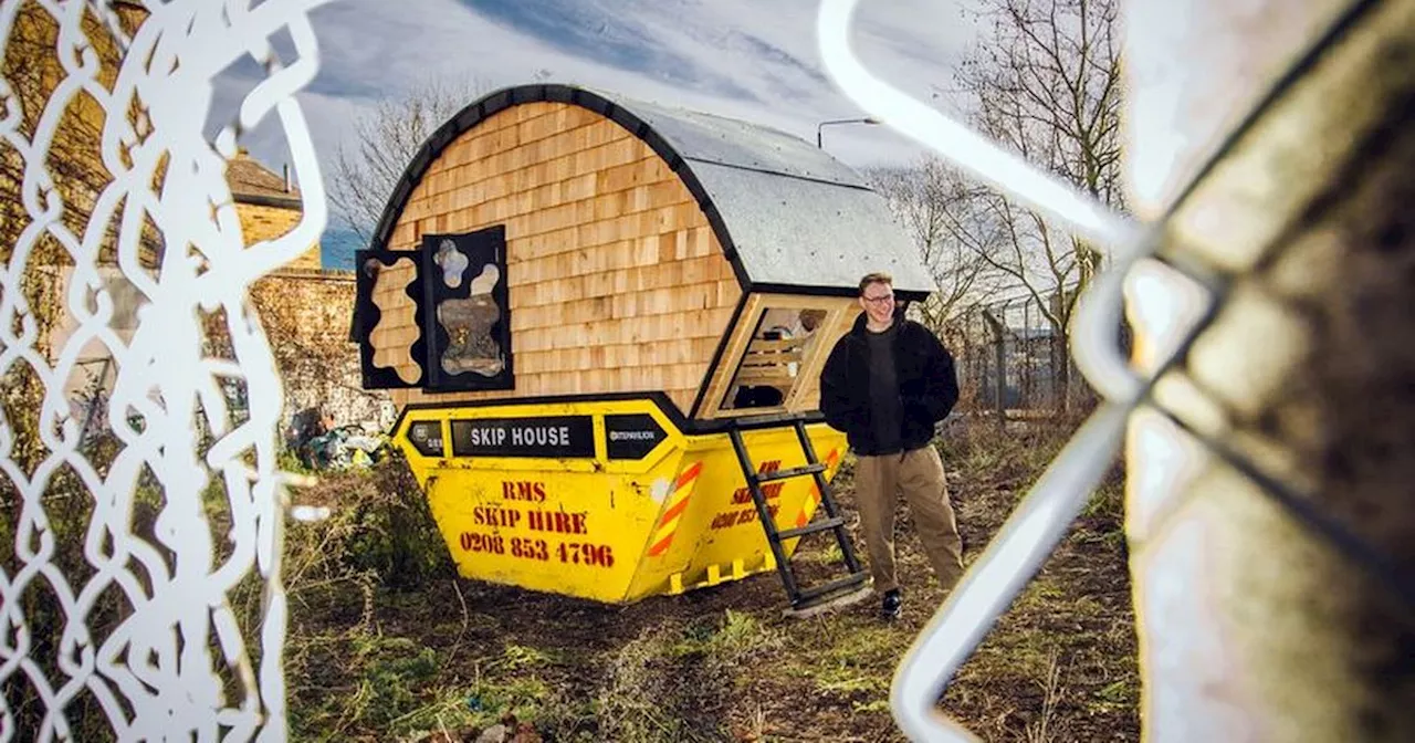 Man moves into skip with bed, fridge and hob to beat cost of living crisis