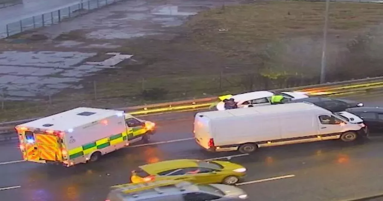 Multi-vehicle road crash sparks rush hour chaos on M74 as lanes blocked