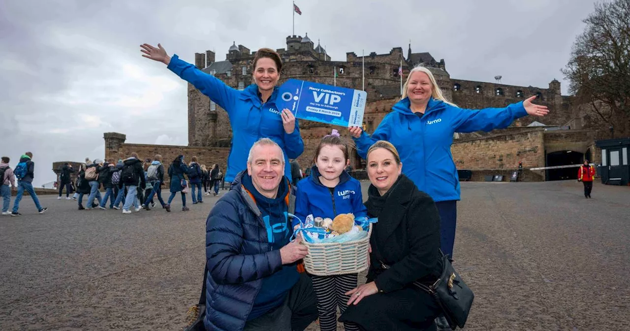 Train-daft girl with incurable brain tumor treated to day out in Scots city