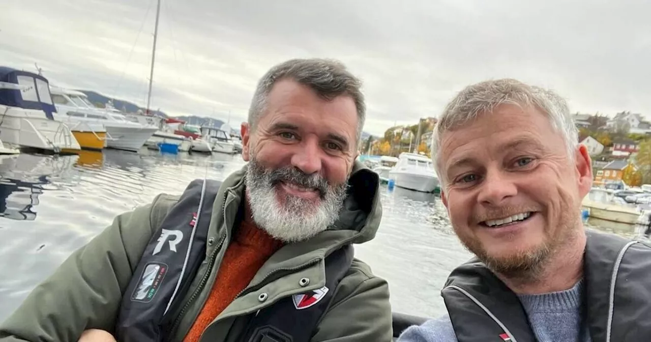 Roy Keane og Ole Gunnar Solskjær Her gir han beskjed