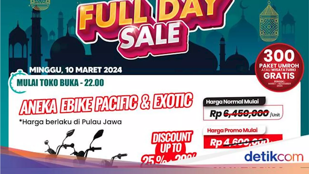 Beli Sepeda Listrik buat Ngabuburit di Transmart Full Day Sale, Diskonnya Rp 2,7 Juta!