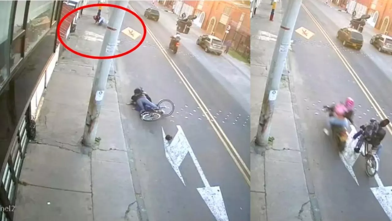 Revelan video de fatal accidente de mujer motociclista en Bogotá: chocó contra un poste