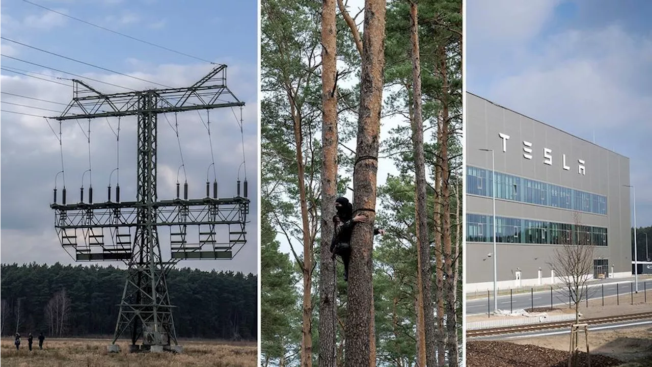 Vänsterextrema slog ut Teslas jättefabrik