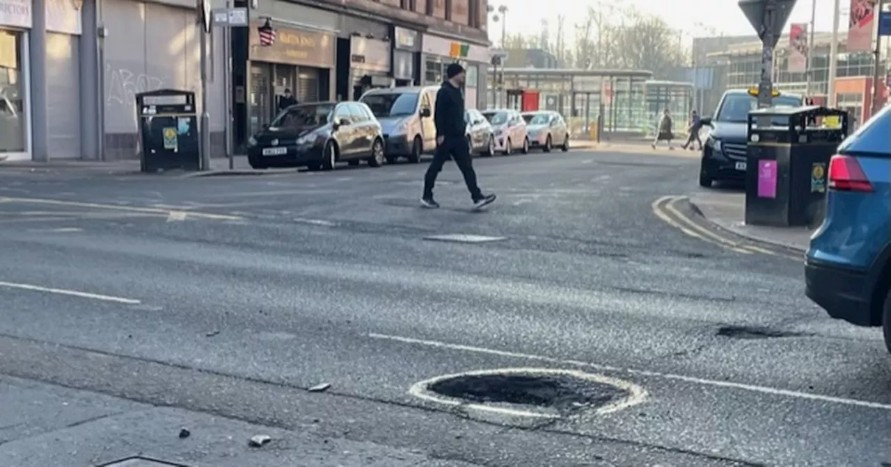 We dodged 14 major potholes within 10 minutes on one of Glasgow's busiest roads